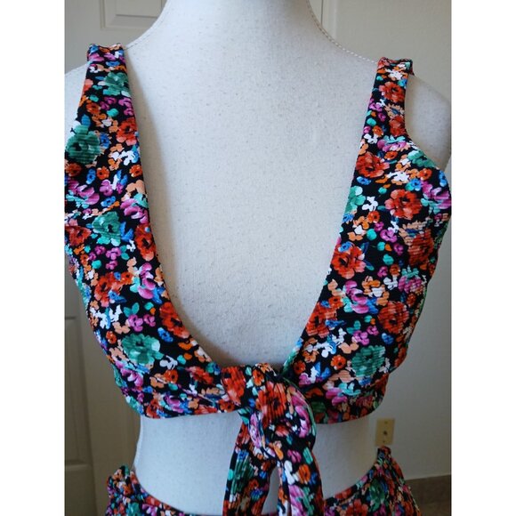 Salty Honey Womens Swimsuit Floral Print 2 Piece Top XXL Bikini Large Beachy - Picture 2 of 16